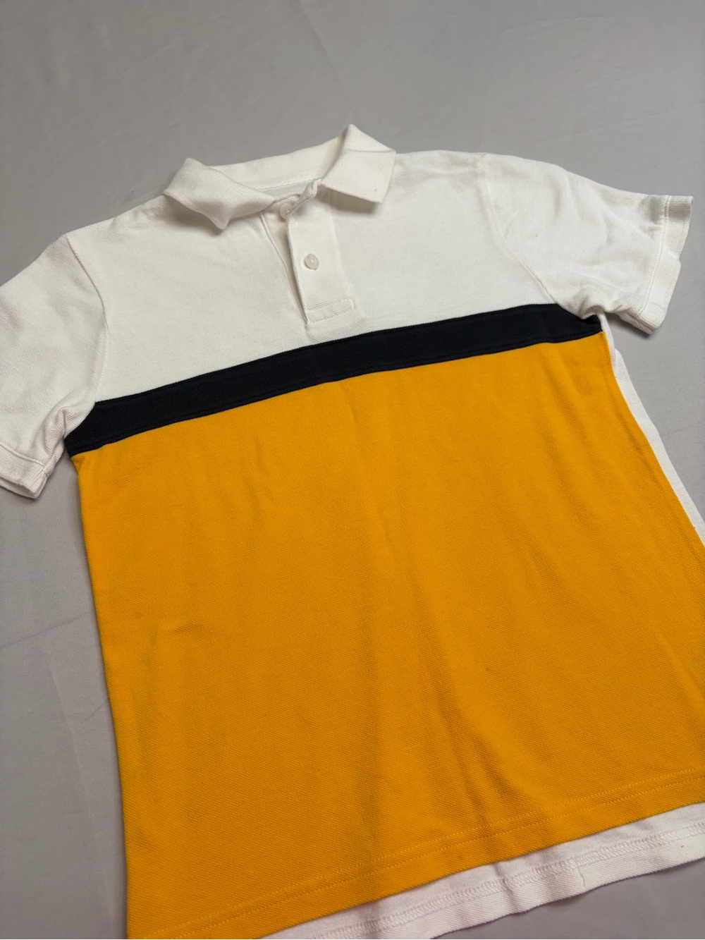 GAP Kids Colorblock Polo — White, Black & Yellow